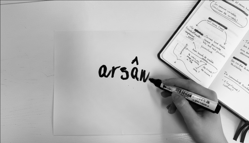 The word arsân handwritten for the dialect section